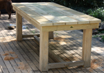 Post legged timber table