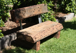 sleepers make a wooden garden seat near Melbourne made from sleepers