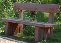 Outdoor red gum timber bench seat