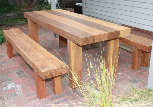 the block solid sleeper picnic table