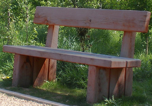 Garden bench seat from dressed red gum sleepers